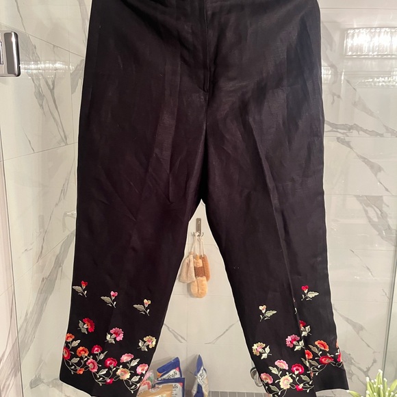 Larry Levine sport stretch embroidered summer pants, size 10 - Picture 11 of 17